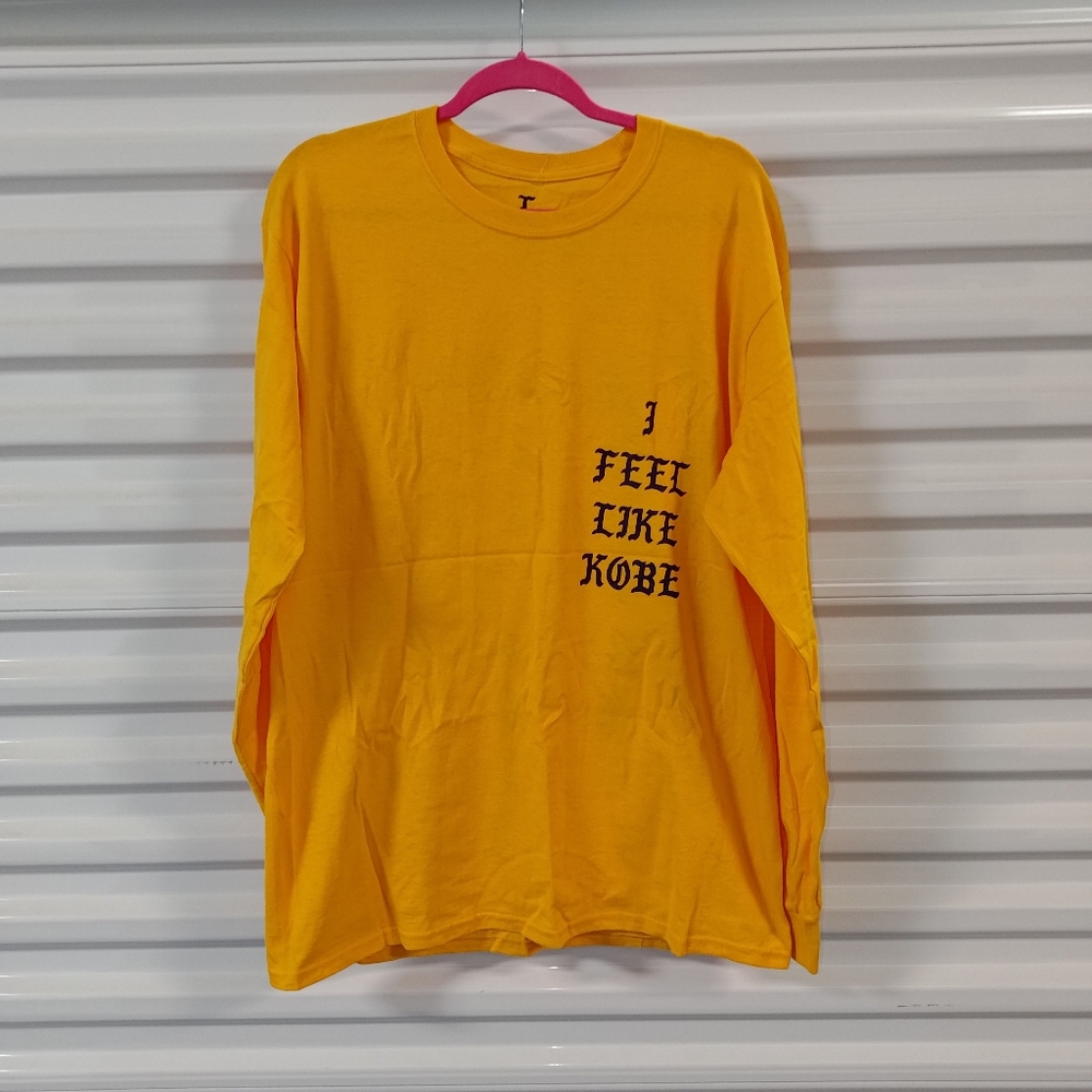 Kanye West x Kobe Bryant I Feel Like Kobe Yellow Colored Long Sleeve Shirt L